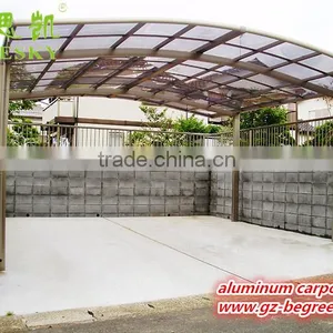 White Metal Frame Foldable Car Garage Polycarbonate Aluminum Frame Carport thumbnail-1