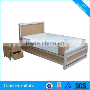 Polishing Aluminum Spring Mattress Queen Bed With Bedside Table thumbnail-1