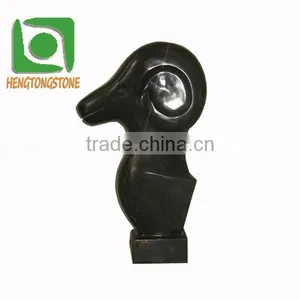 Black Stone Sculpture Abstract Carving Design thumbnail-1