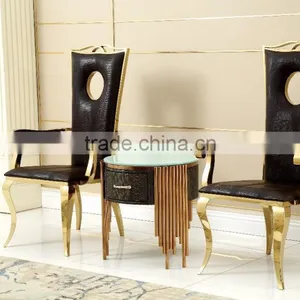 Luxury High Quality New Design Stainless Steel Dinning Chairs A02-2G thumbnail-2