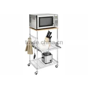 3 Tier Movable Metal Microwave Service Cart thumbnail-1