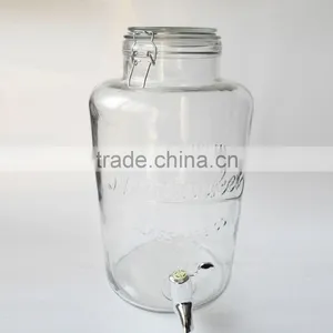 8L Juice Glass Dispenser With Spout and Sealed Swing Top Lid thumbnail-2