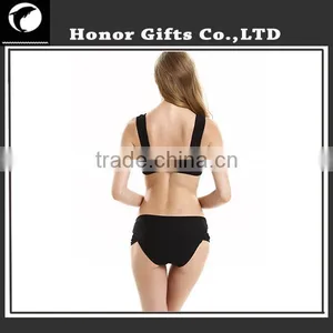 Sexy New Bikini High Quality Solid Colour Flowered Swimsuit Wholesale Bath Suit thumbnail-5