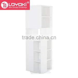 2016 New Deign Wooden Revolving Book Rack Display Mdf Wood Revolving Bookcase thumbnail-4
