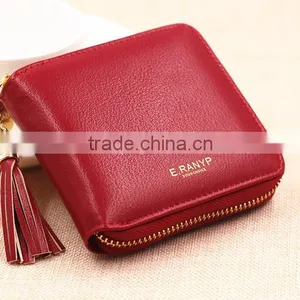 Custom High-Quality Multi-color Leather Woman Zip Wallet thumbnail-4
