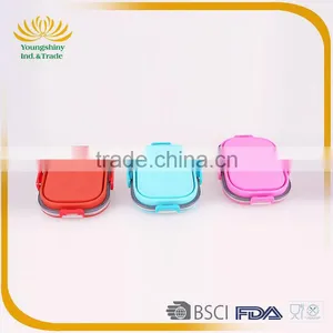 Portative Silicone Collapsible Lunch Box With Lock thumbnail-3