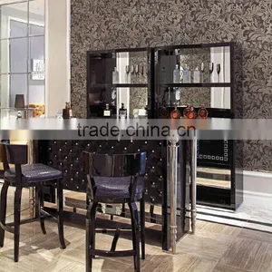Classic Royal European Contemporary Style Pure Black Office Table Set With Bookcase BF11-01234c thumbnail-2