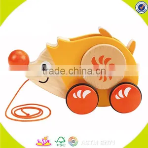 Wholesale Lovely Wooden Elephant Pull Car Toy High Quality Wooden Elephant Pull Car Toy W05B034 thumbnail-6