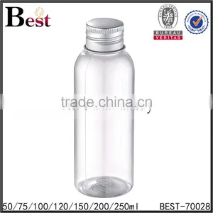 Cosmetic Lotion Beard Oil Essential Oil Round Shoulder PET Screw Cap Clear 100ml Plastic Bottle for Oil 2017 Hot New Products thumbnail-4