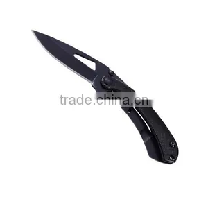 A21-1069 Stainless Steel Straight Black Edge Folding Knife thumbnail-1