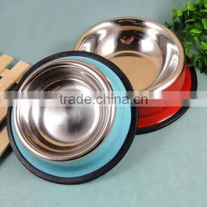Colourful Stainless Steel Dog/cat Bowl Dog Water Bowl Dia Size:16/18/22/26/30/34/36cm thumbnail-2