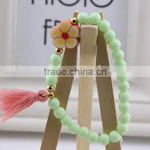 Colorful Bangle Wristband Children Kids Custom Tassel Bead Bracelet thumbnail-2