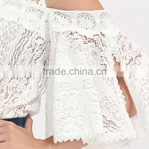 2017 Ladies Summer Casual White Blouse & Top thumbnail-2