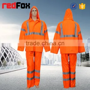 High Visibility Reflective Safety Pvc Raincoat thumbnail-1