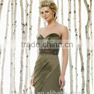 2 Pieces Satin Long Sleeve Beaded Mother Bride Outfits thumbnail-2
