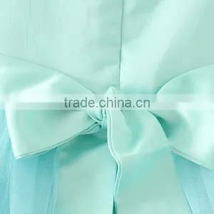 New India and Pakistan Clothing Child Green Handmade Flower Wedding Dress Sweet Girl Fluffy Party Dresses thumbnail-6