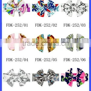 Korean Fancy OEM Service Lovely Style Knitted Pattern Printed Bow Custom Cotton Newborn Baby Headband Accessories thumbnail-6