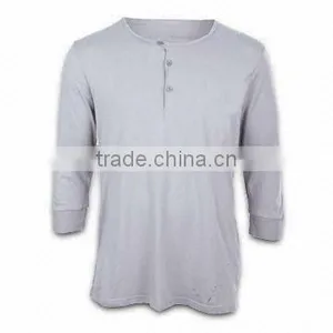 Men's Middle Sleeves T-shirt With Round Neck, Available in Various Sizes thumbnail-1