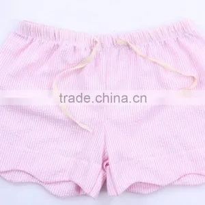 New Arrival Fashionable Scalloped Monogrammed Seersucker Shorts thumbnail-5