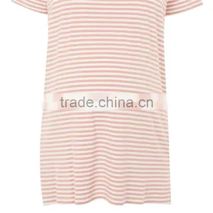 Cute Loose Meternity Technical Pregnant Girl Delivery Pink Stripe Blouse thumbnail-6