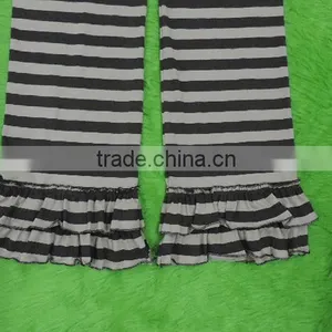 Womans Yoga Pants Stripe Ruffle Pants Loose Cotton Trousers thumbnail-3