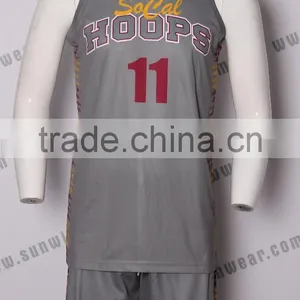 Latest Basketball Jersey Design 2016 Sublimation Good Quality Uniforms Basketball Training Wear thumbnail-5