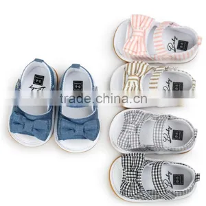 Denim Baby Girl Shoes, Stripe Baby Girl Shoes thumbnail-2