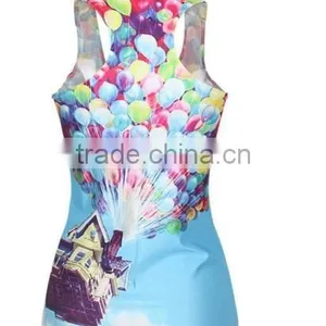 Coloured Balloon Digital Printing Women's Tank Top thumbnail-3