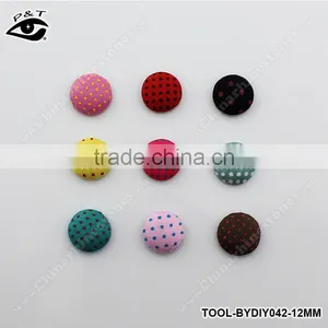500pcs 15MM Semicircle Polka-dot Printing Covered Buttons Flatback Fabric Button Accessories for Craft thumbnail-1