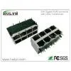 2X4 Stacked RJ45 Jack With 1000Base Transformer and LEDs thumbnail-1