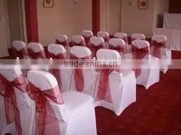 Cape Sash for Chair Cover Polyester Organza Chair Sash Banquet Chair Cover With Organza Sash thumbnail-1