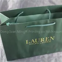 Brand Green Dyed Paper Shopping Bag With Foil Logo thumbnail-1