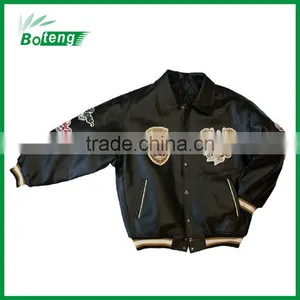 Man Embroidery Leather Jacket thumbnail-1
