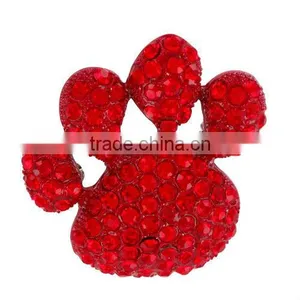 Charm 1.5" Red Cheap Rhinestone Bear Paw Print Alloy Rings thumbnail-1
