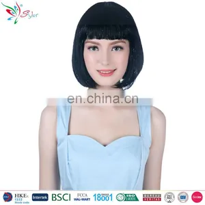 Fashion Synthetic Hair Cosplay Party Short Bob Wigs With Tinsel Silver Wig thumbnail-2