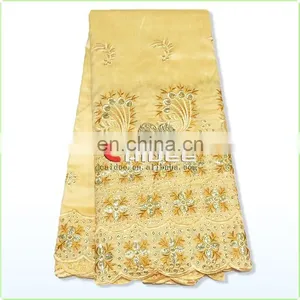 2014 African Wear Beaded Raw Silk George Raw Silk Fabric for Sale No.LG41200488 thumbnail-1