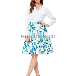 Grace Karin 10 Patterns Occident Women Vintage Retro Floral Pattern Cotton Skirt CL008925-1 thumbnail-3