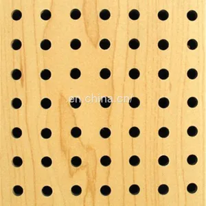 MDF Board Sound Proofing Material Perforated Wooden Timber Acoustic Wall Panels thumbnail-1