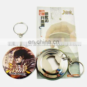 Multifunctional Quality Handmade Factory Button Bottle Opener Keychain thumbnail-1