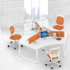 Full Set Modular 3 Person Office Desk for Work Space Workstation 3060 Steel Tube thumbnail-1