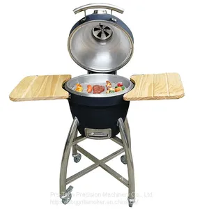 OEM ODM New Metarial 20 Inch Ketchen Charcoal BBQ Smoker Stainless Steel Kamado Grill thumbnail-1