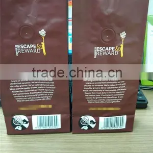 Side Gusset Plastic Lamination Foil Coffee Bags With De-gassing Valve thumbnail-2