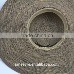 New Design Custom Adjust Raffia Straw Crochet Hat Wholesale thumbnail-4