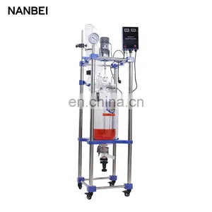 10L Lab Chemical Equipment Continuous Automatic Stirred Tank Double Layer Jacket Glass Reactor thumbnail-2