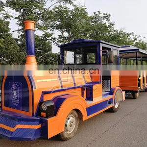 Amusement Park Trackless Tourist Train Factory Price Battery Trackless Train Ride Sightseeing Train On Sale thumbnail-3