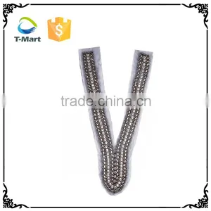 Fine Quality White Shirt Collar Designs Handmade Collar Bead Trim thumbnail-1
