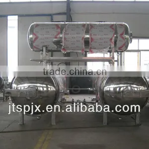 2+1 Stainless Steel Full-automatic Hot Water Circulating Immersion Food Horizontal Autoclave Sterilization thumbnail-1