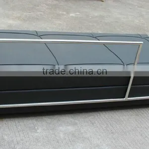 Replica European Famous Design Stainless Steel Comfortable Italian Genuine Leather Black Color Eileen Gray Daybed thumbnail-2