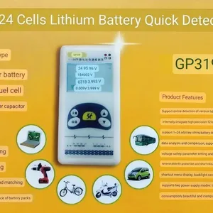 GP319 1-24S Lithium Battery Tester Battery Voltage Test Handheld 10s Bms 16s 1-24S Lithium Battery Pack Voltage Meter thumbnail-5