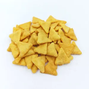 Factory Supply Low Oil Baked Cheese Triangle Corn Chips, Savory Crispy Corn Senbei Snacks, Custom Flavor, HALAL Food thumbnail-2